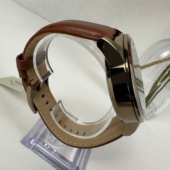 NWT Fossil Flynn Chronograph Brown Leather Men's Watch BQ2261 - Picture 5 of 12